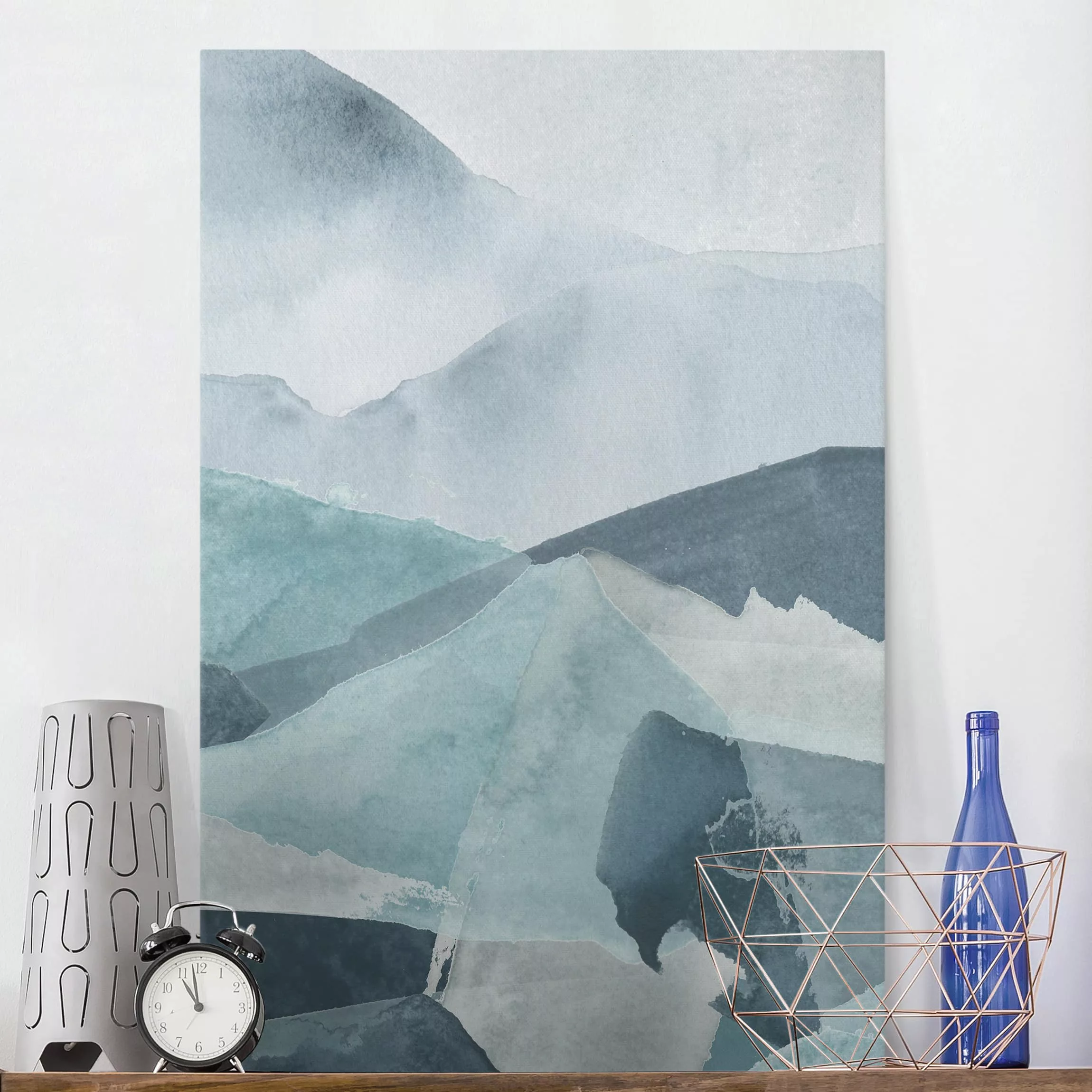 Leinwandbild Abstrakt - Hochformat Wogen in Blau III günstig online kaufen