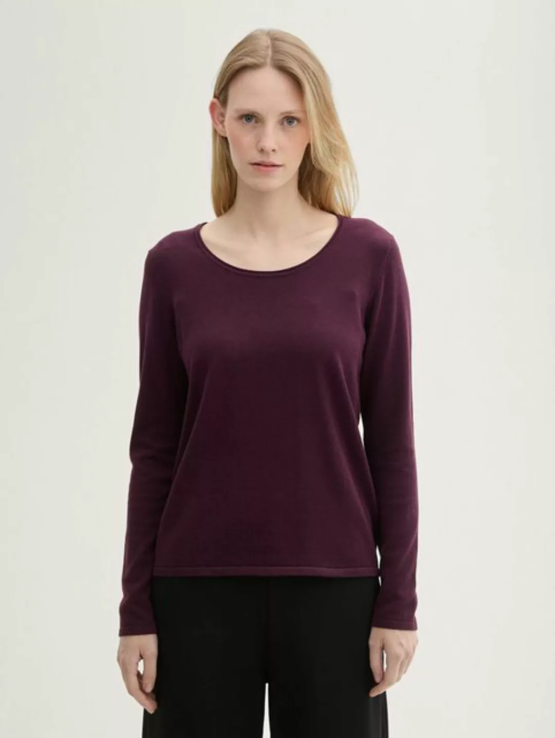 TOM TAILOR Strickpullover Basic Rundhals Pullover günstig online kaufen