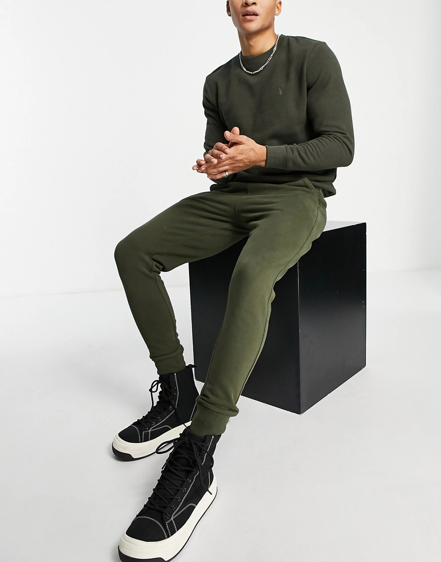 AllSaints – Raven – Jogginghose aus Sweatstoff in Khaki-Grün günstig online kaufen