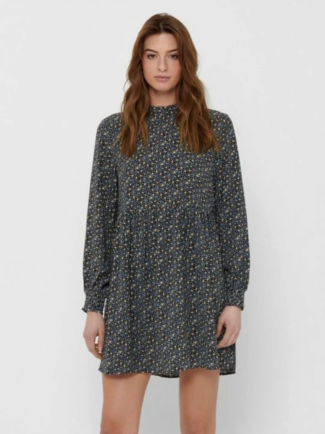 JACQUELINE de YONG Shirtkleid Geblümtes Langarm Kleid Mini Volant Dress JDY günstig online kaufen