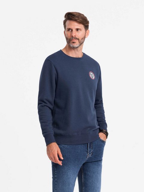 OMBRE Sweatshirt Herren-Sweatshirt mit Aufnäher im College-Stil günstig online kaufen