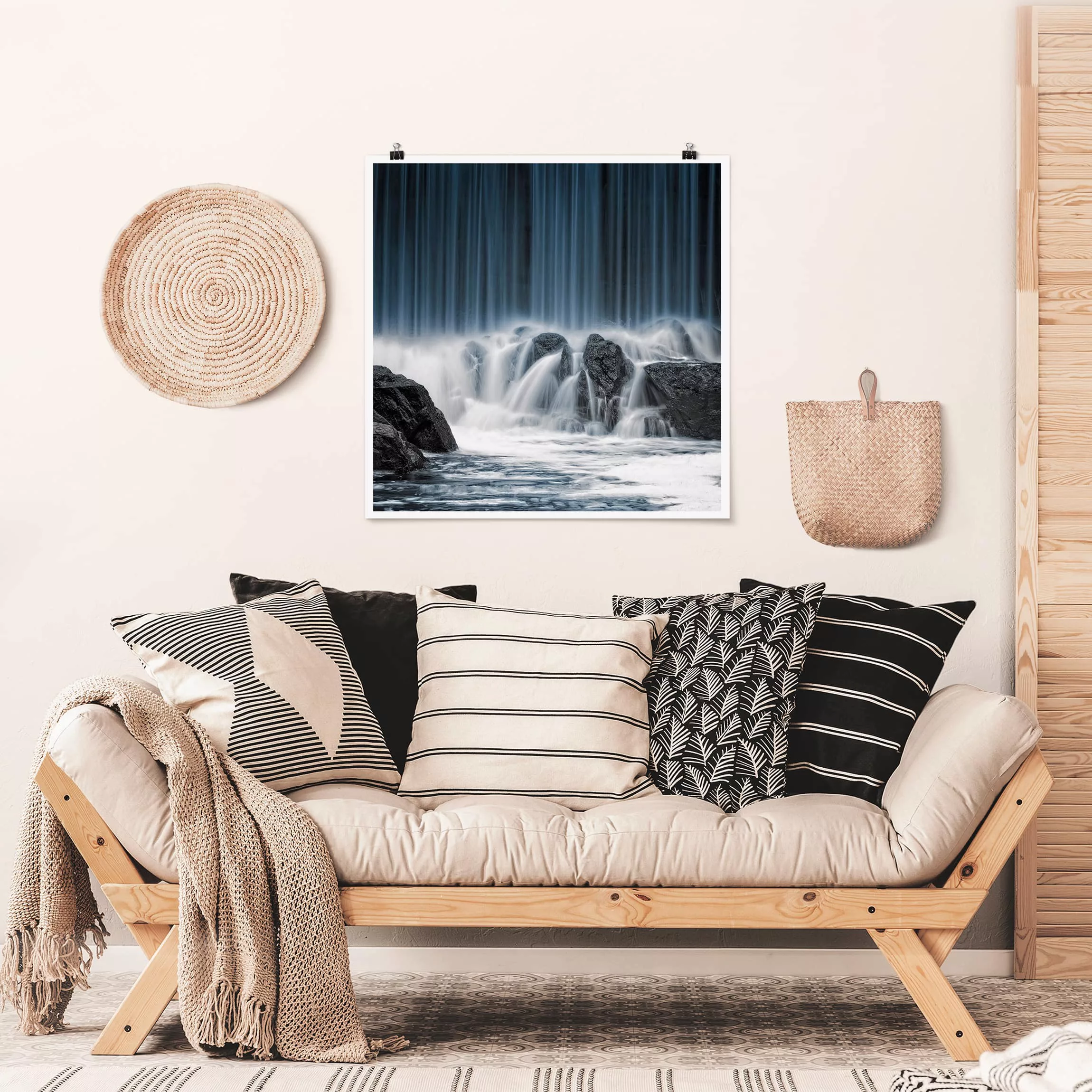 Poster Natur & Landschaft - Quadrat Wasserfall in Finnland günstig online kaufen