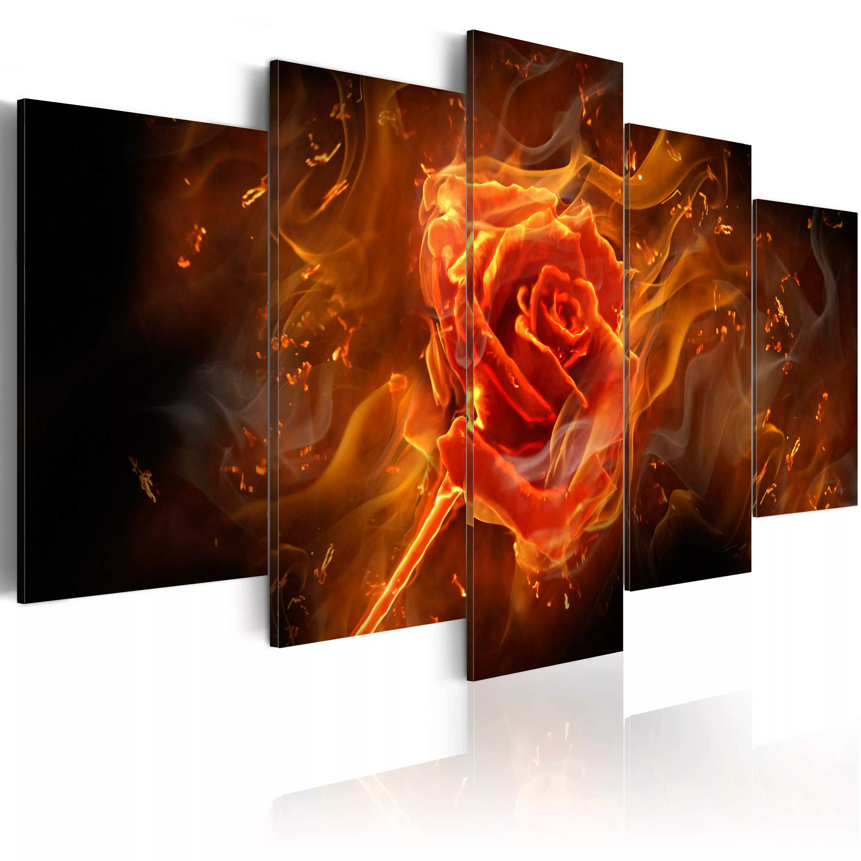 Wandbild - Flaming Rose günstig online kaufen