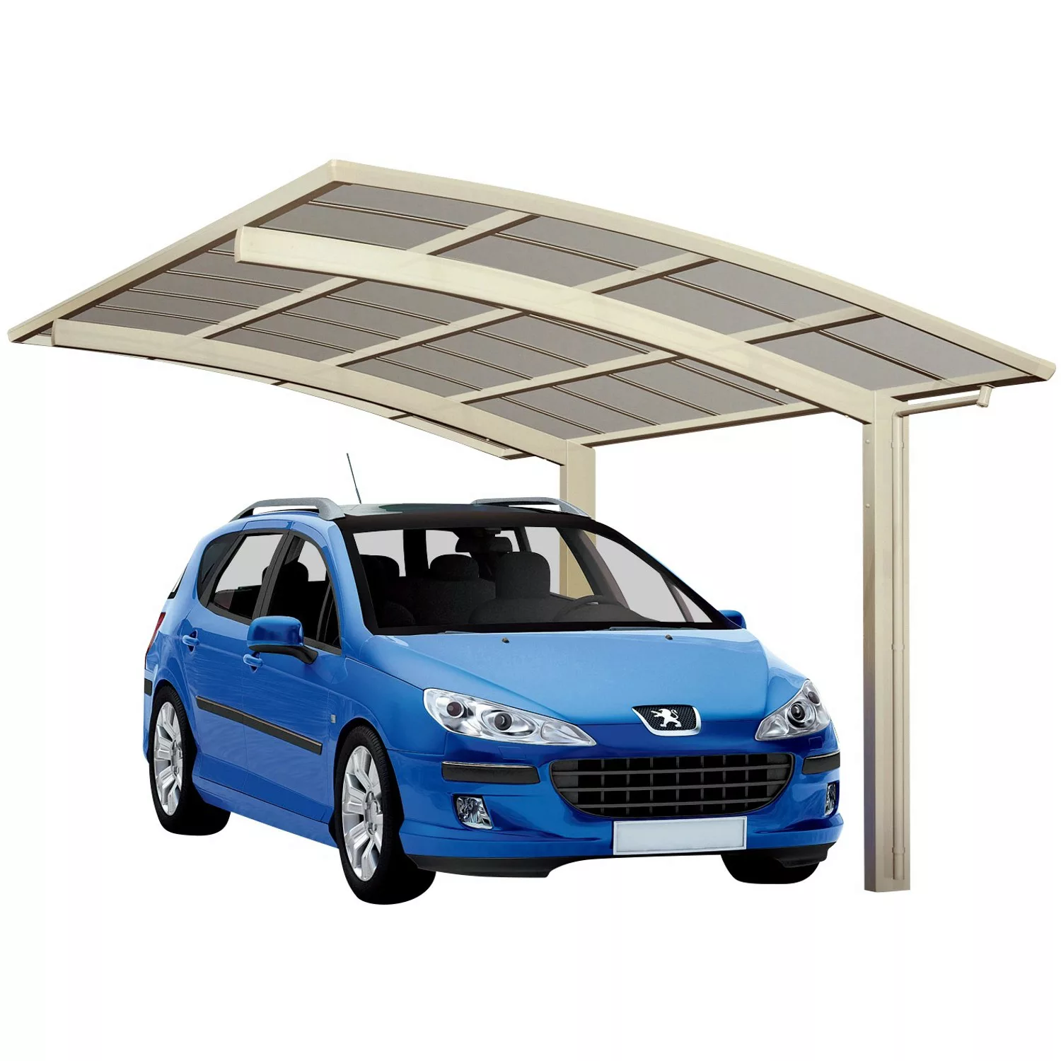 Ximax Alu Carport Portoforte Typ 60 Edelstahl-Look XL 301x556 cm Sonderfert günstig online kaufen