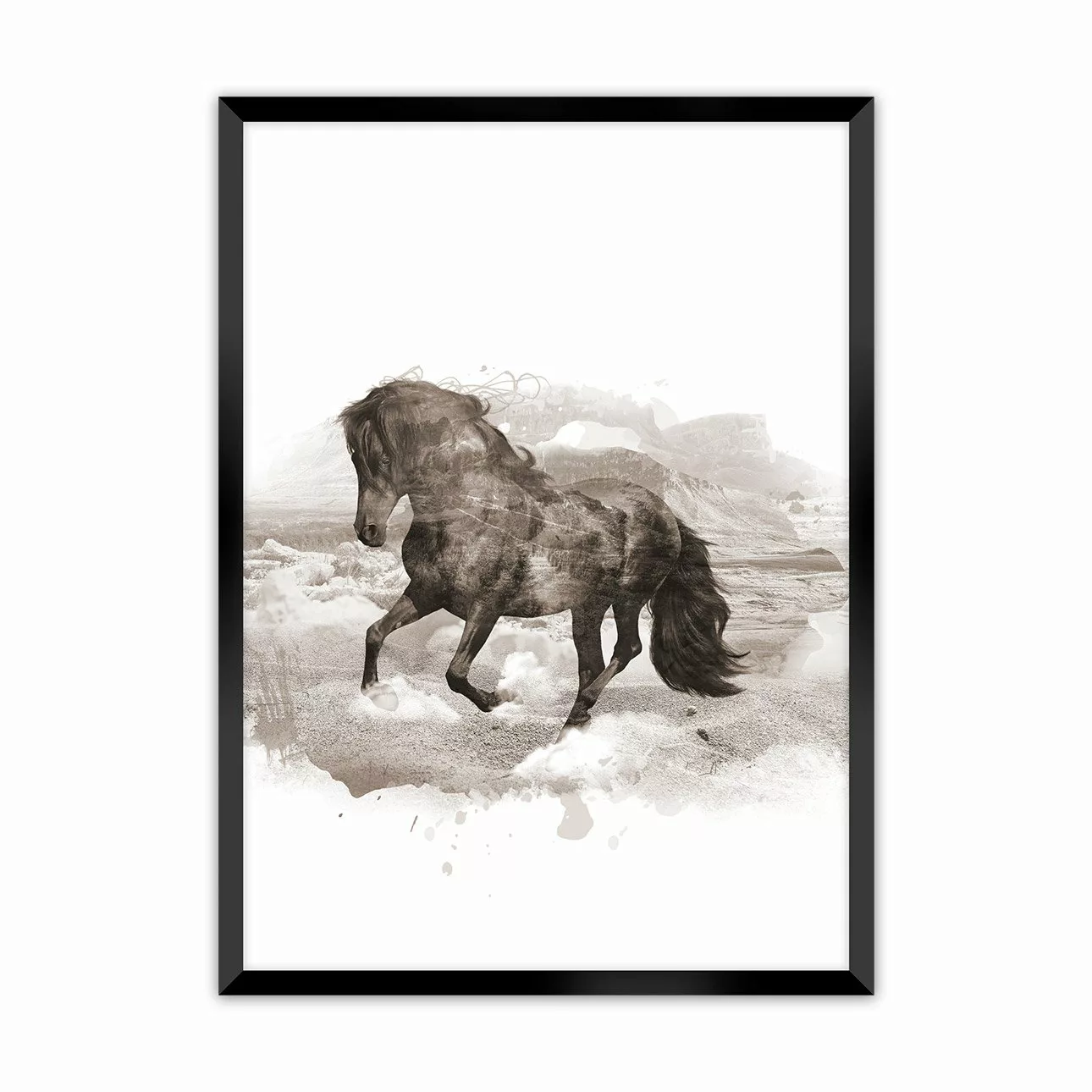 Poster Horse, 21 x 30 cm , Rahmen wählen: schwarz günstig online kaufen