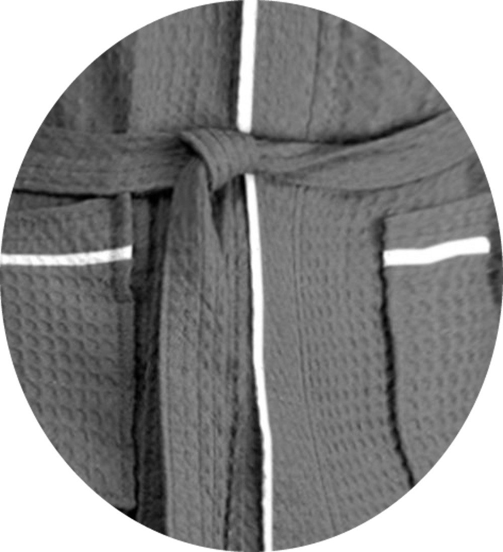 Badekönig Damenbademantel, Kapuze, Gürtel, Langform Waffelpique günstig online kaufen