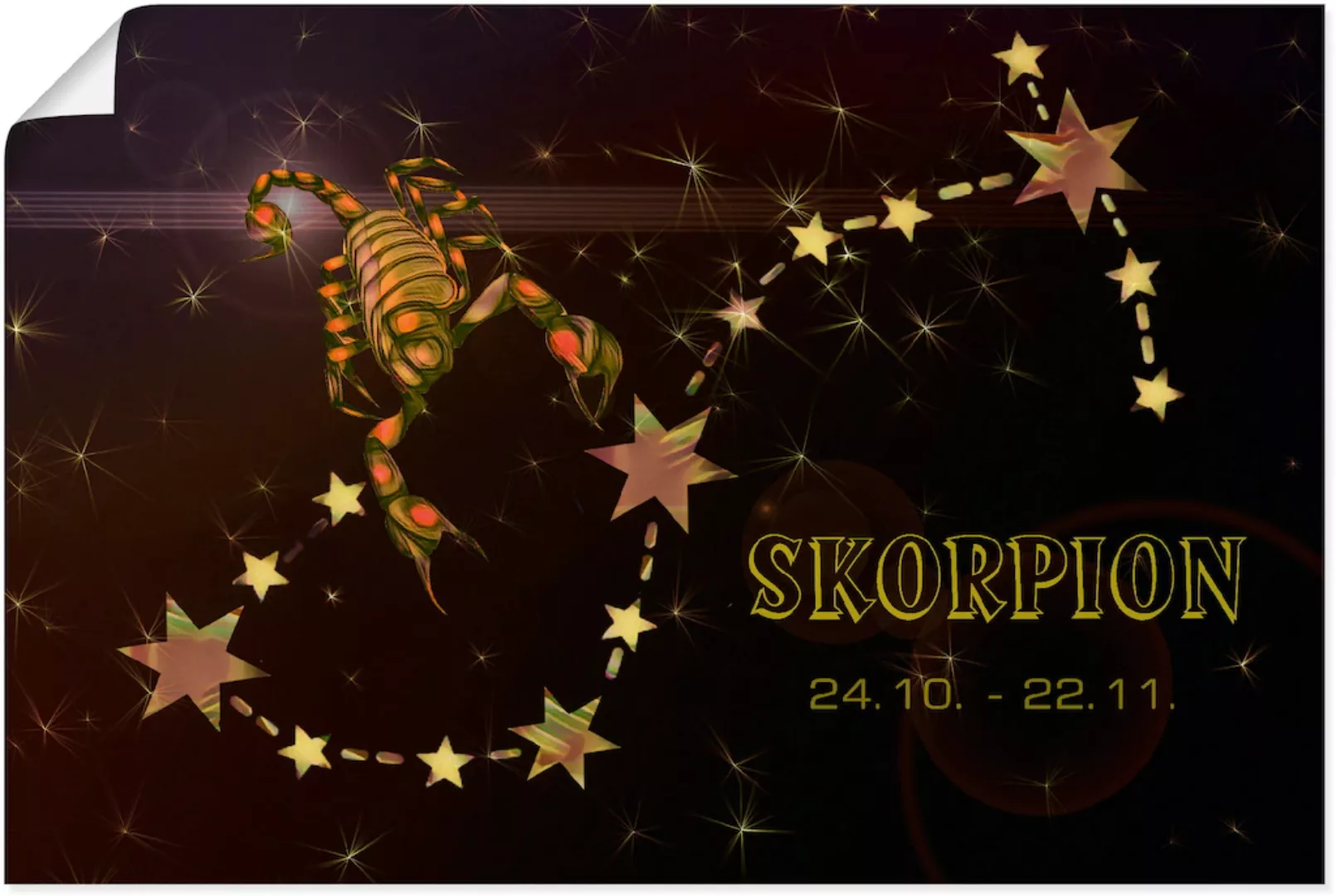 Artland Wandbild "Sternzeichen - Skorpion", Bilder von Sternzeichen, (1 St. günstig online kaufen