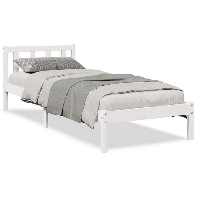 vidaXL Bett, Massivholzbett Extra Lang ohne Matratze Weiß 90x210 Kiefernhol günstig online kaufen