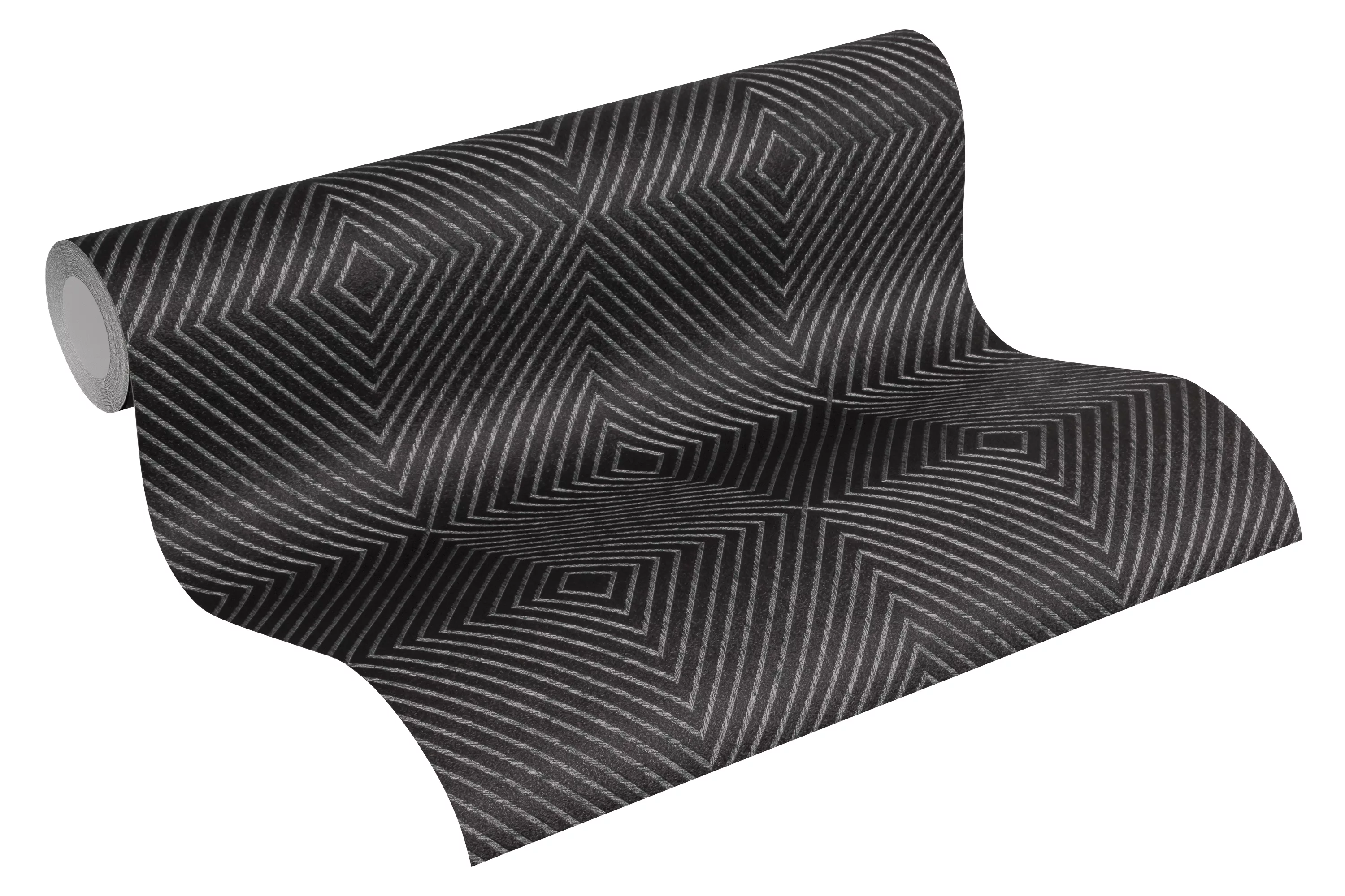 Bricoflor Vliestapete mit Rautenmuster Schwarze Tapete Geometrisches Muster günstig online kaufen