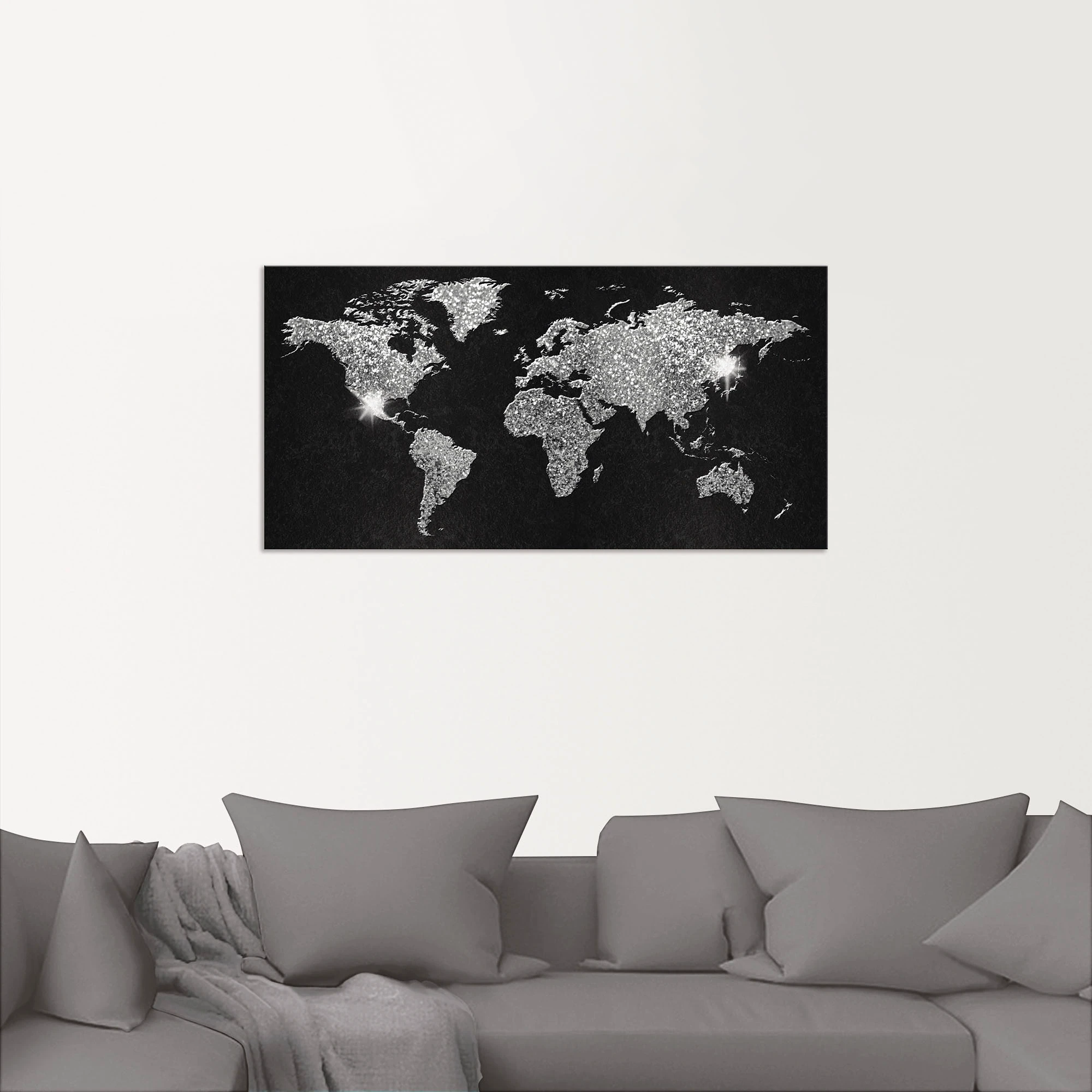 Artland Wandbild »Weltkarte Glitzer«, Land- & Weltkarten, (1 St.), als Alub günstig online kaufen