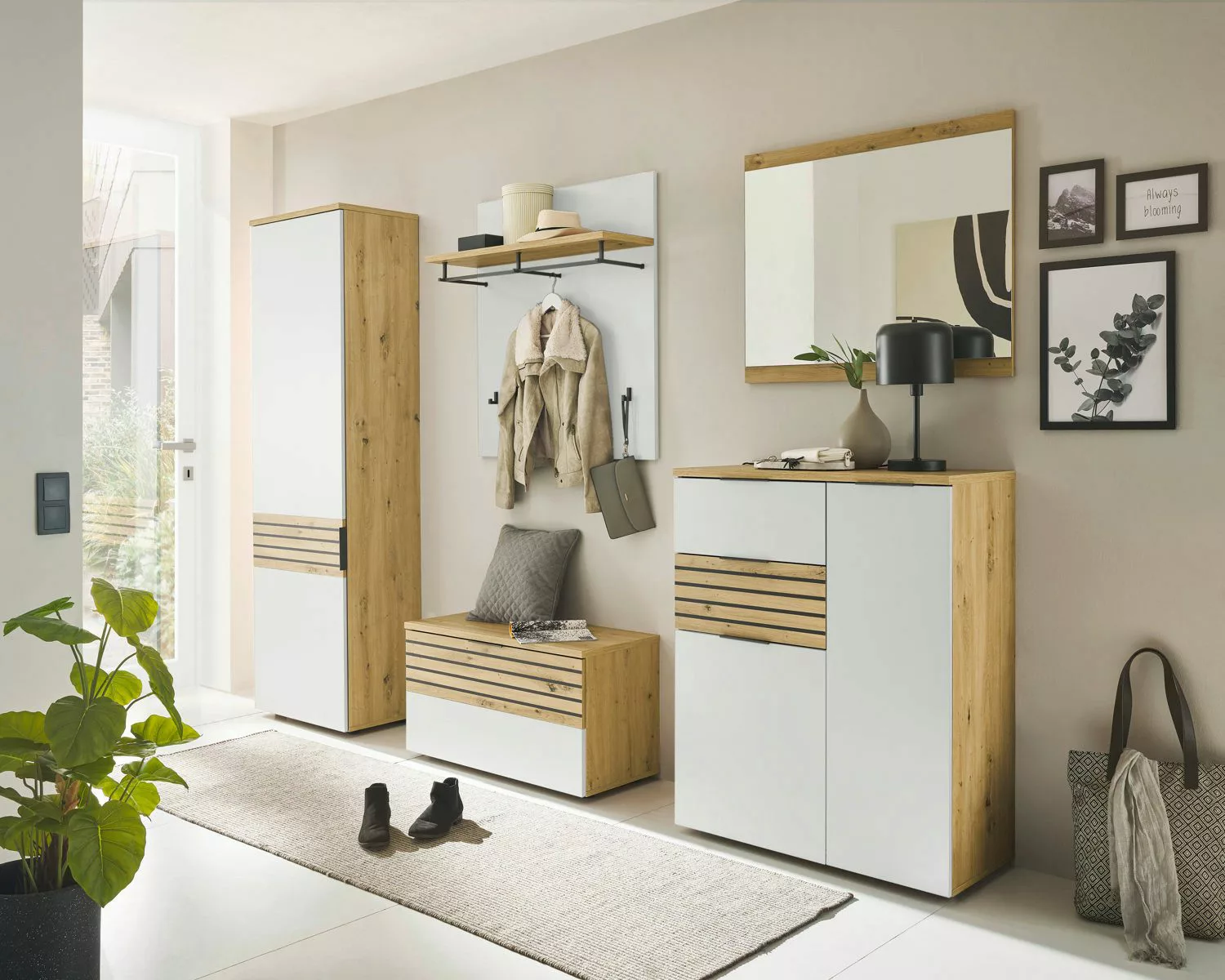 moebel-dich-auf Garderoben-Set MAILAND, (Komplett-Set, Garderobenschrank + günstig online kaufen