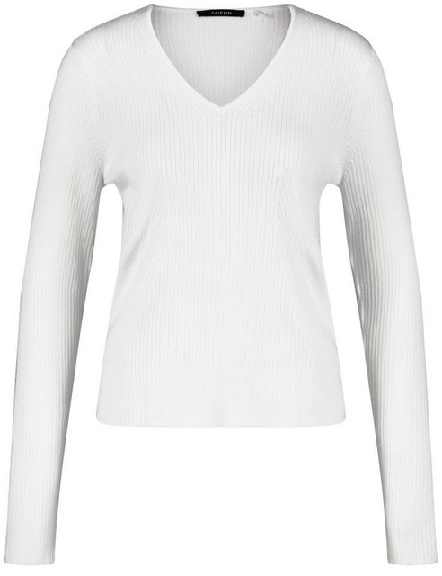 Taifun Strickpullover - dünner Pullover  - Slim Fit Pullover mit V-Ausschni günstig online kaufen