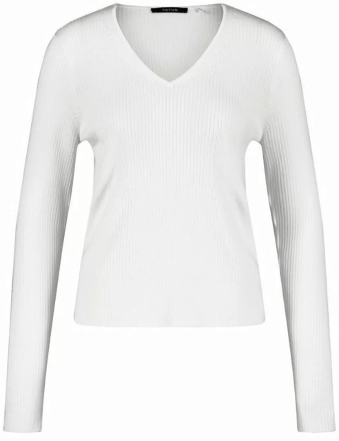 Taifun Strickpullover - dünner Pullover  - Slim Fit Pullover mit V-Ausschni günstig online kaufen