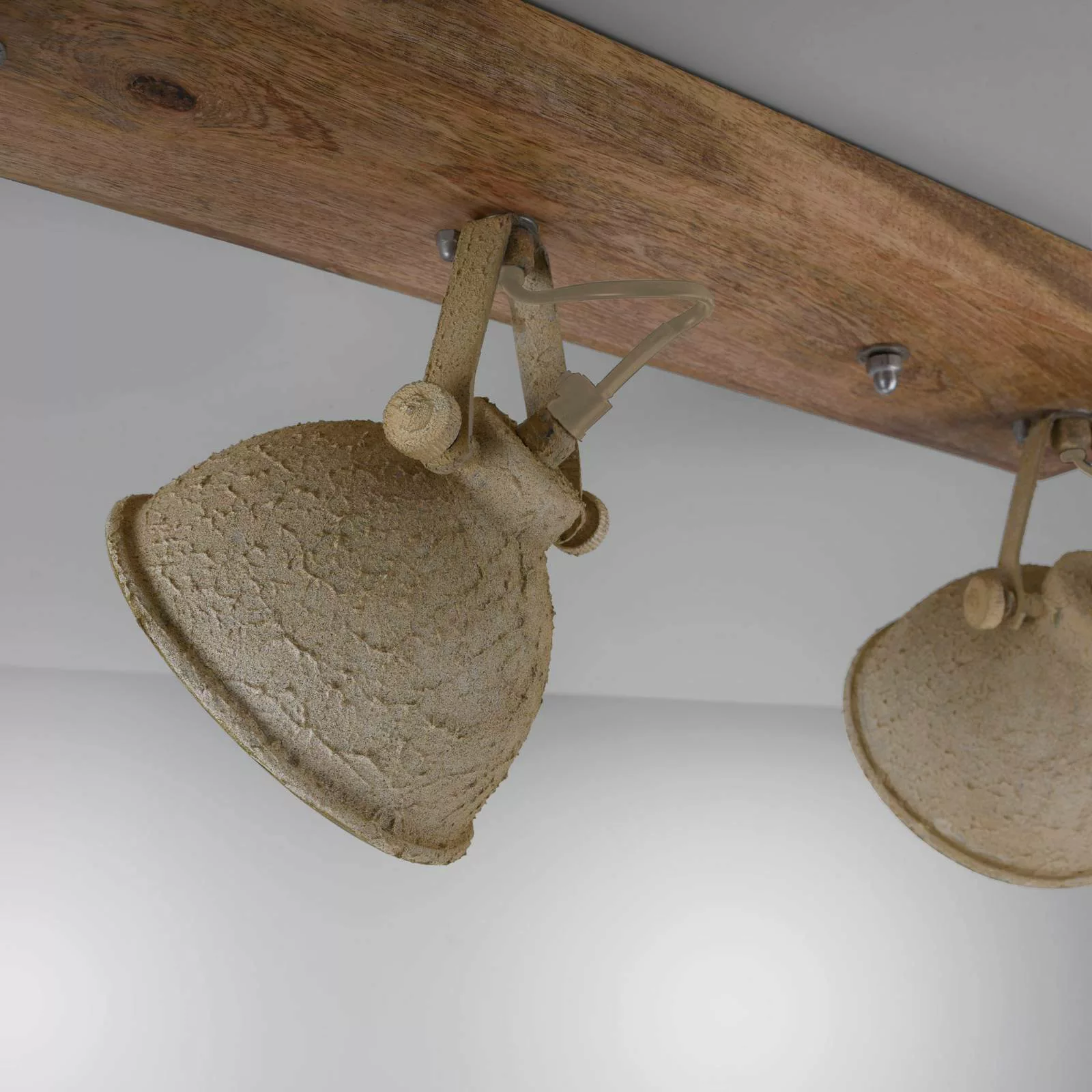 Deckenlampe Samia 3-flg., Holz, beige strukturiert günstig online kaufen