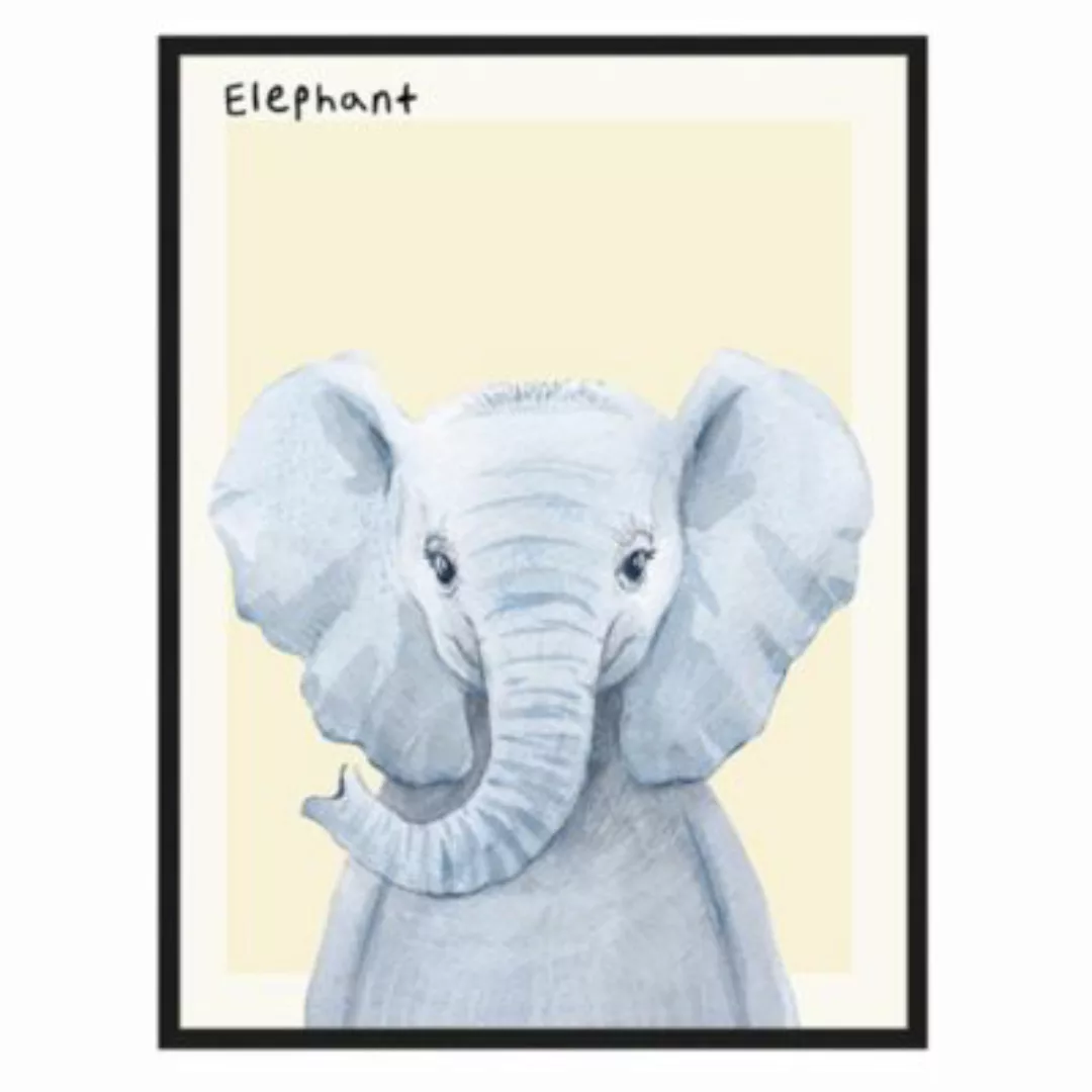Milan Moon Wandbild Elefant schwarz Gr. 50 x 60 günstig online kaufen