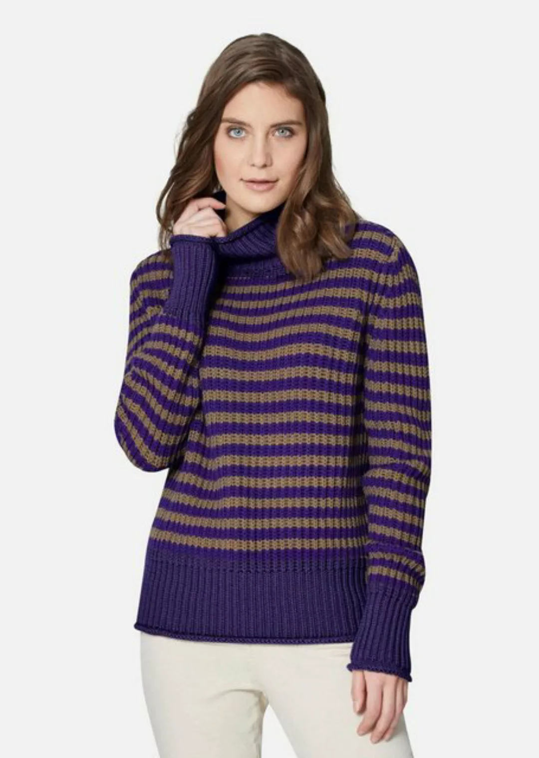 MADELEINE Strickpullover Softer Schurwoll-Pullover mit stylischen Streifen günstig online kaufen