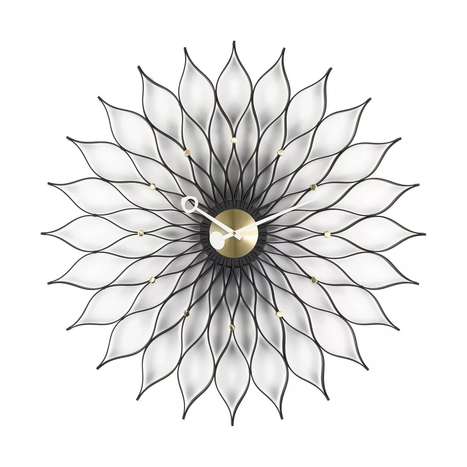 Vitra - Sunflower Clock Nelson Wanduhr - messing/schwarz/Ø75cm/Quarz-Uhrwer günstig online kaufen