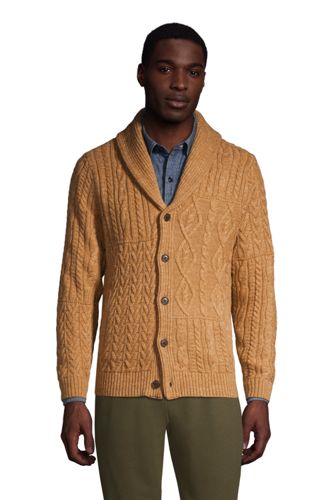 Cardigan mit Strickmuster-Mix, Herren, Größe: L Normal, Braun, Polyacryl, b günstig online kaufen