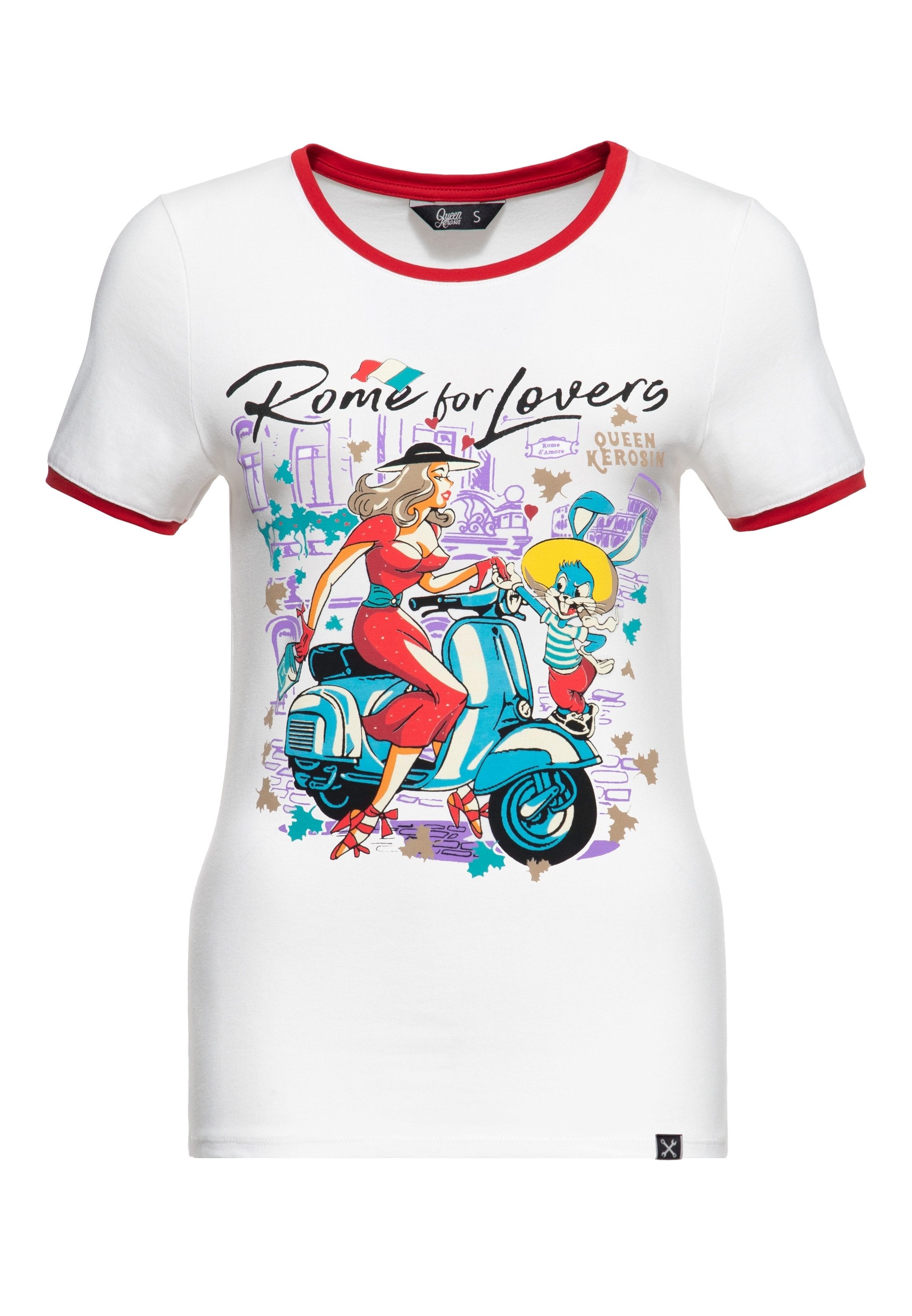 QueenKerosin T-Shirt Rome for Lovers (1-tlg) günstig online kaufen