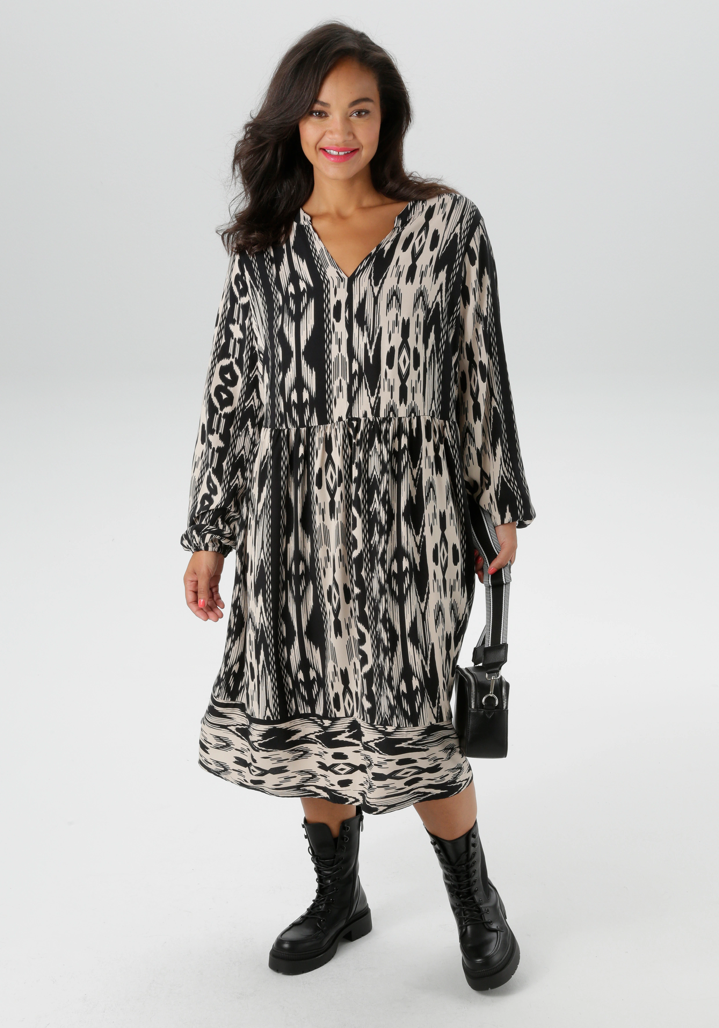 Aniston PLUS Sommerkleid, im Folklore-Look - NEUE KOLLEKTION günstig online kaufen