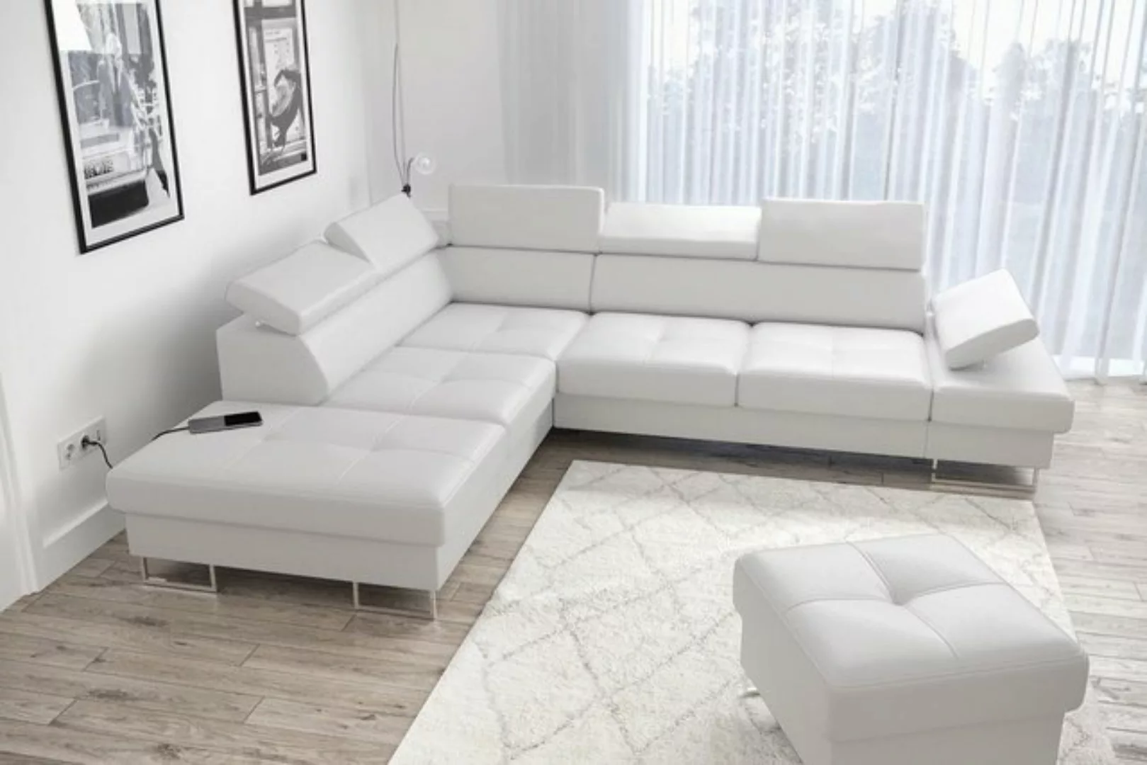 JVmoebel Ecksofa, Ecksofa Polsterung Couch Textil Wohnzimmer L-Form Modern günstig online kaufen