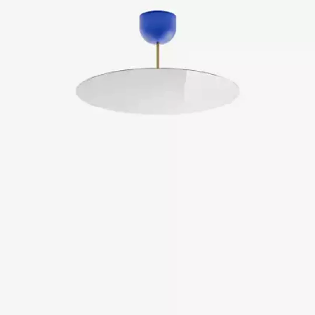 Luceplan Millimetro Pendelleuchte LED, blau/messing - H. 23 cm - ø50 - Dali günstig online kaufen
