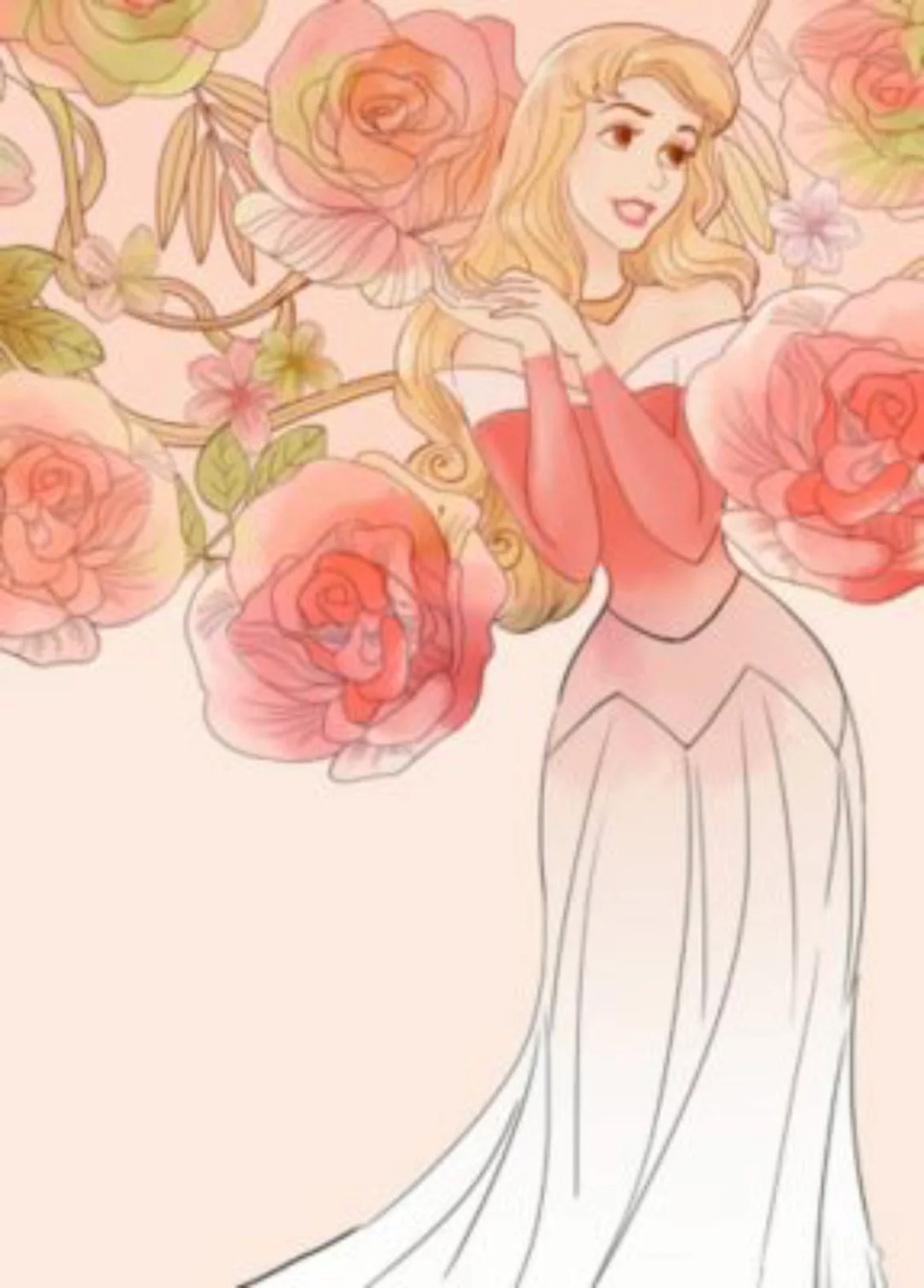 KOMAR Wandbild - Sleeping Beauty Roses - Größe: 50 x 70 cm mehrfarbig Gr. o günstig online kaufen