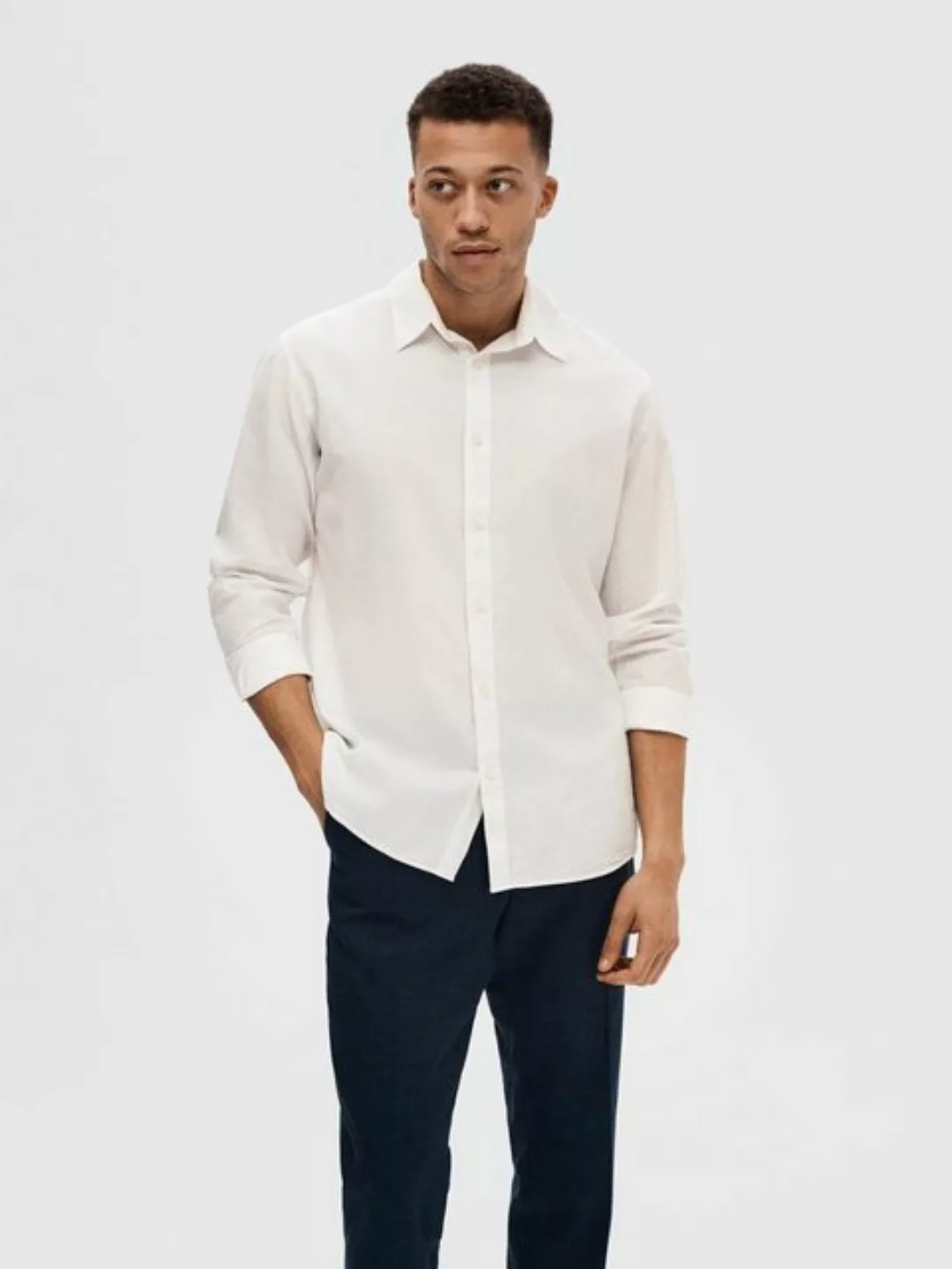 SELECTED HOMME Leinenhemd NEW-LINEN SHIRT unifarben günstig online kaufen