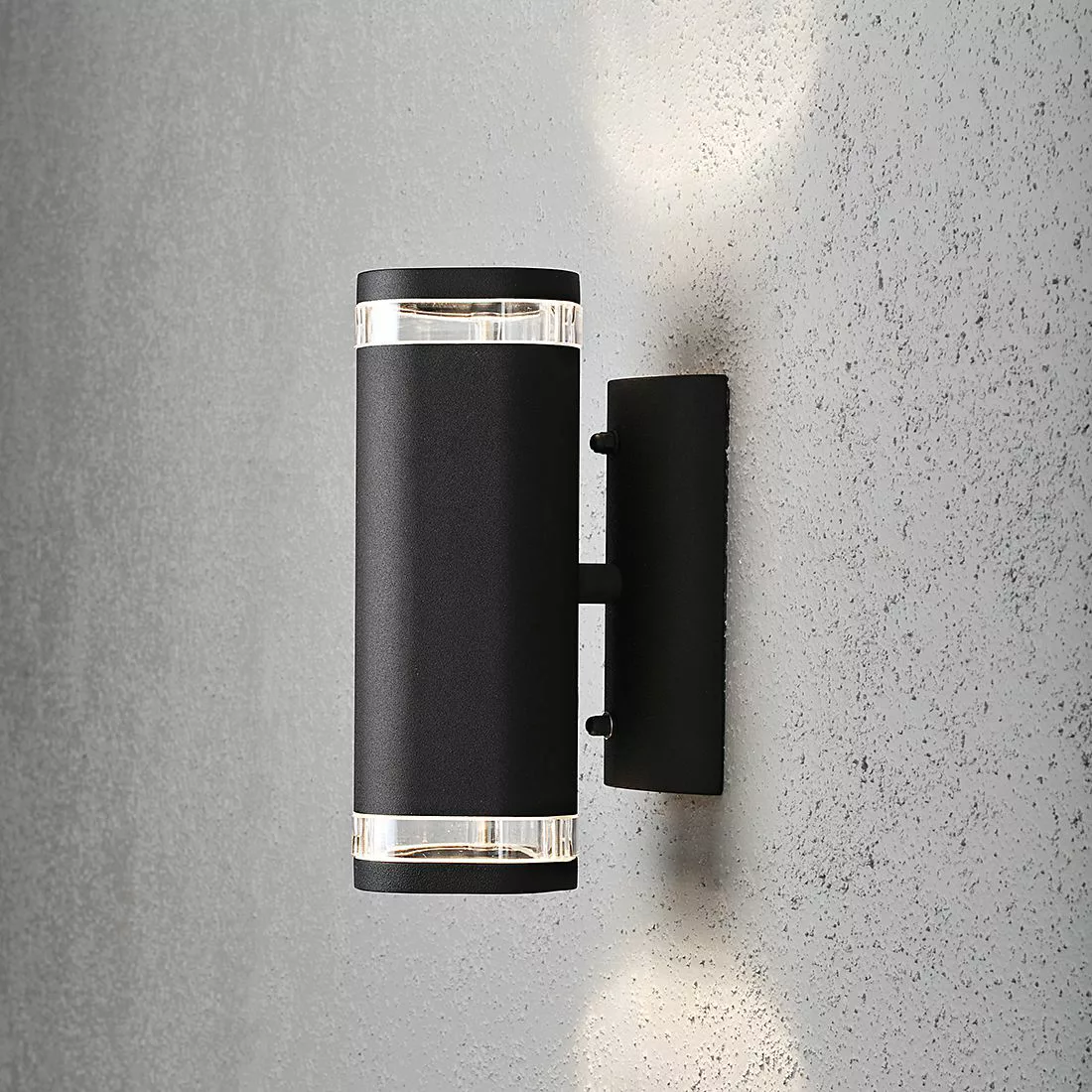 Moderne Wandleuchte Modena aus Aluminium in schwarz, mit doppeltem Lichtkeg günstig online kaufen