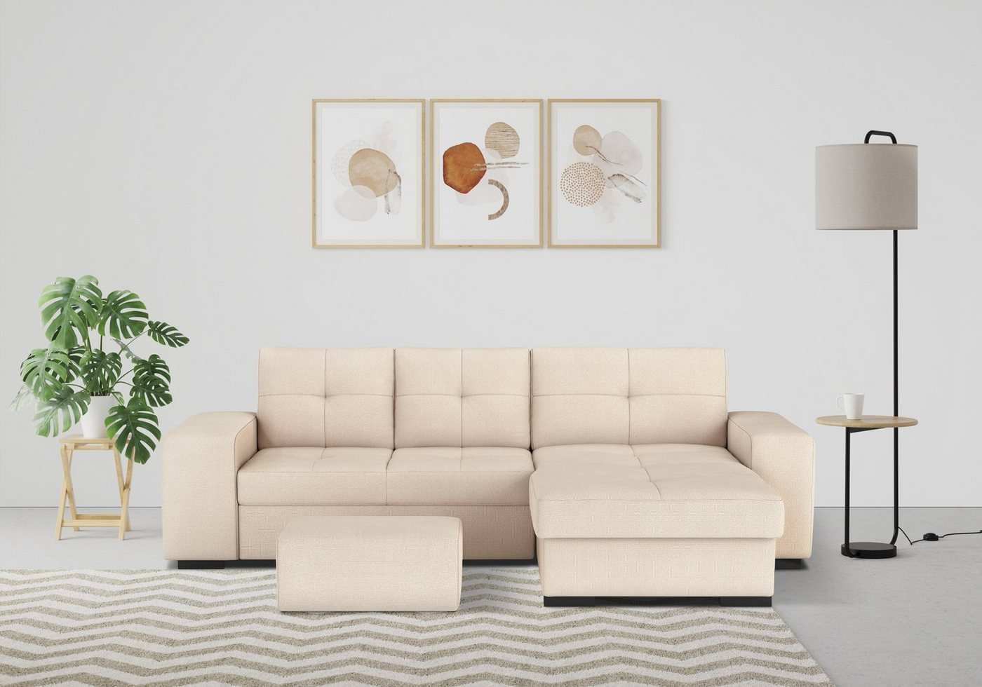 COTTA Ecksofa "Mattina L-Form", inkl. Hocker, wahlweise mit Bettfunktion un günstig online kaufen