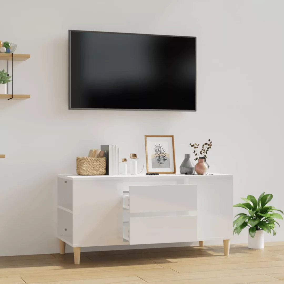 Vidaxl Tv-schrank Hochglanz-weiß 102x44,5x50 Cm Holzwerkstoff günstig online kaufen