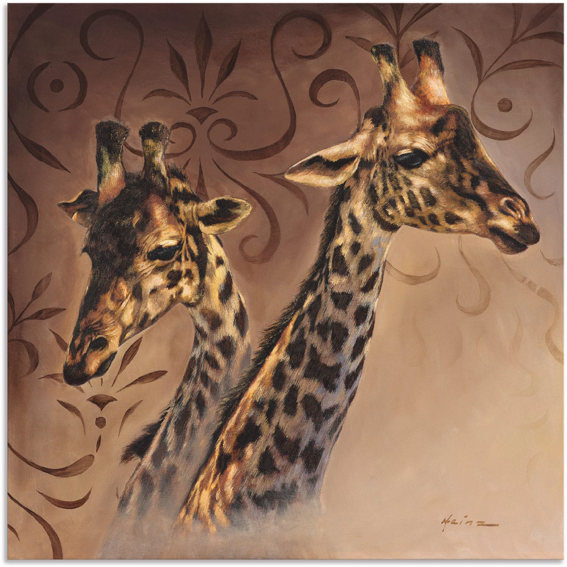 Artland Wandbild "Giraffen Porträt", Wildtiere, (1 St.), als Alubild, Outdo günstig online kaufen