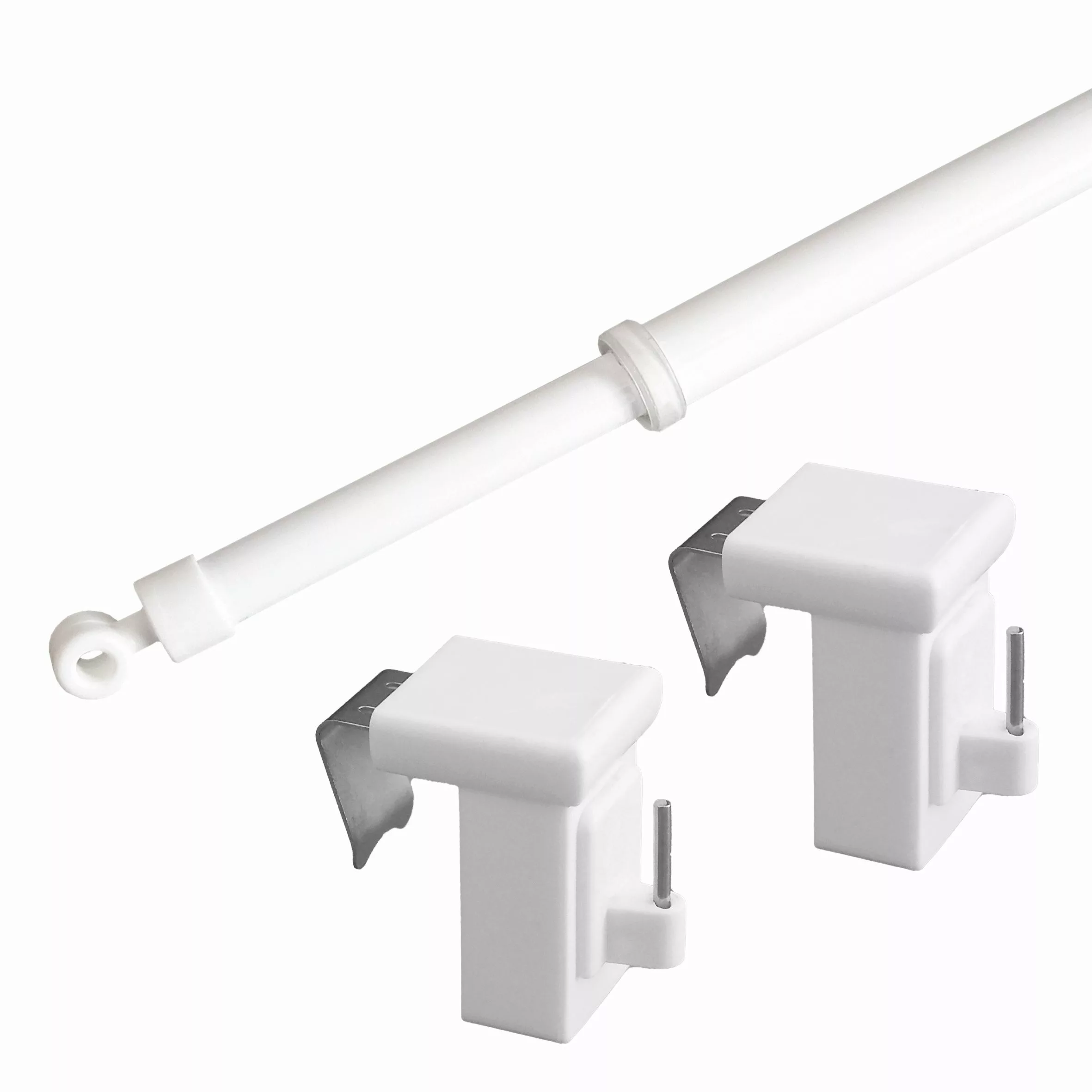 dekondo Gardinenstange "Style", weiß, ausziehbar, Fensterhaken günstig online kaufen
