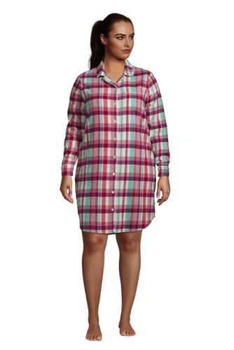 Flanell-Nachthemd mit Taschen in großen Größen, Damen, Größe: 52-54 Plusgrö günstig online kaufen