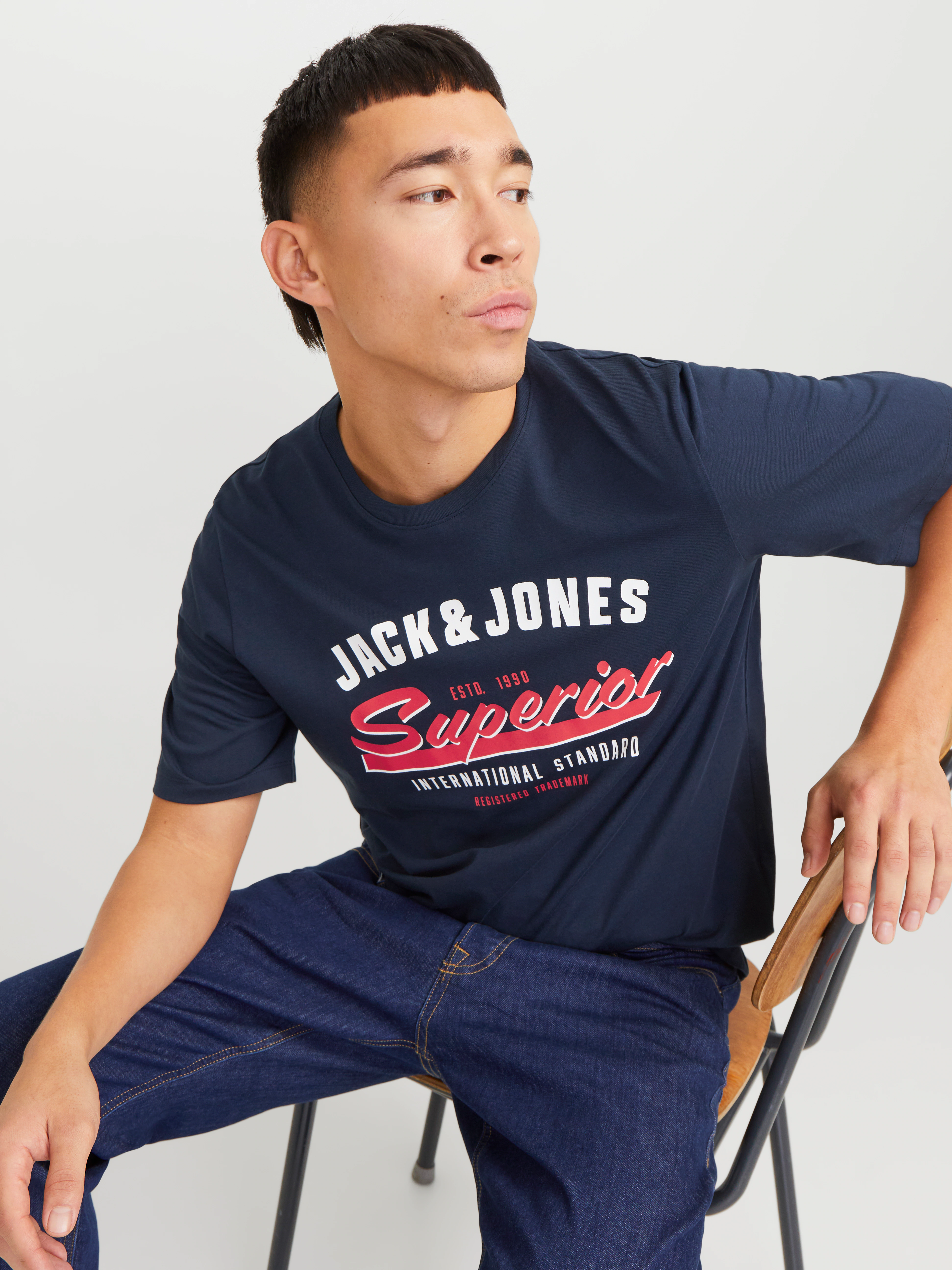 Jack & Jones Rundhalsshirt "JJELOGO TEE SS O-NECK 2 COL SS25 SN", mit Logo günstig online kaufen