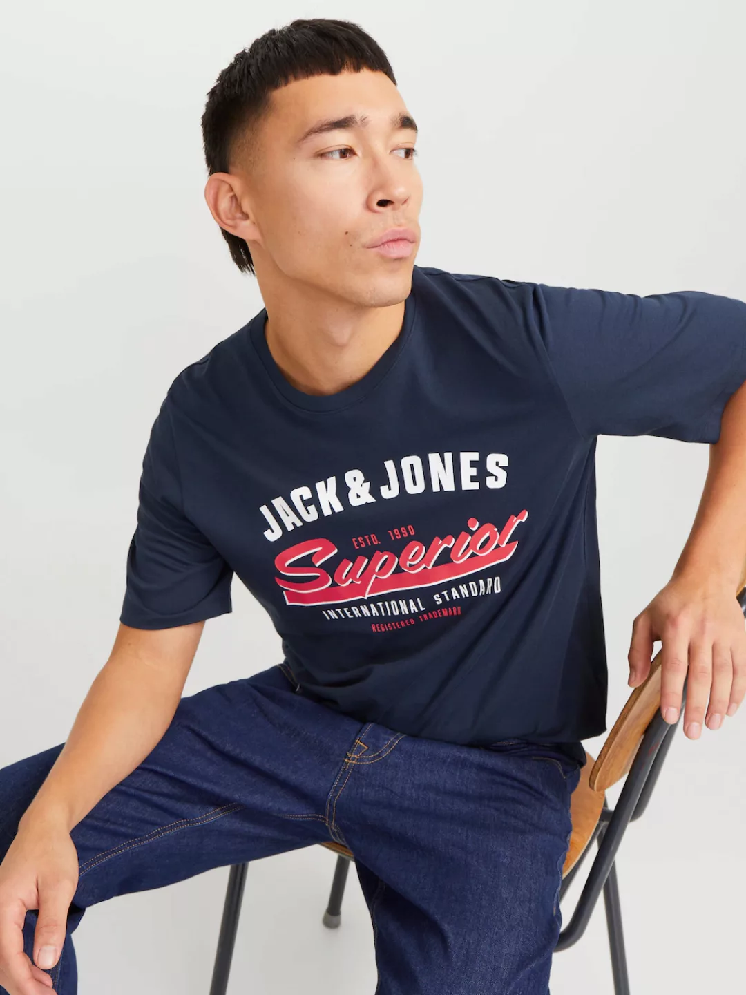 Jack & Jones Rundhalsshirt JJELOGO TEE SS O-NECK 2 COL SS25 SN mit Logo Pri günstig online kaufen