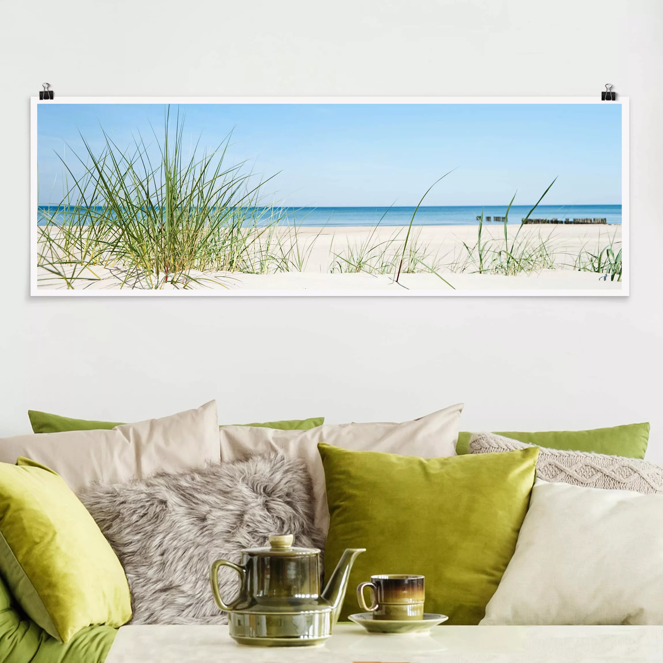 Panorama Poster Strand Ostseeküste günstig online kaufen