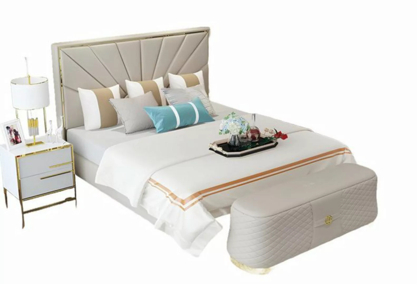 Xlmoebel Bett Luxuriöses Hotelbett aus Leder im Designer-Schlafzimmer-Set m günstig online kaufen