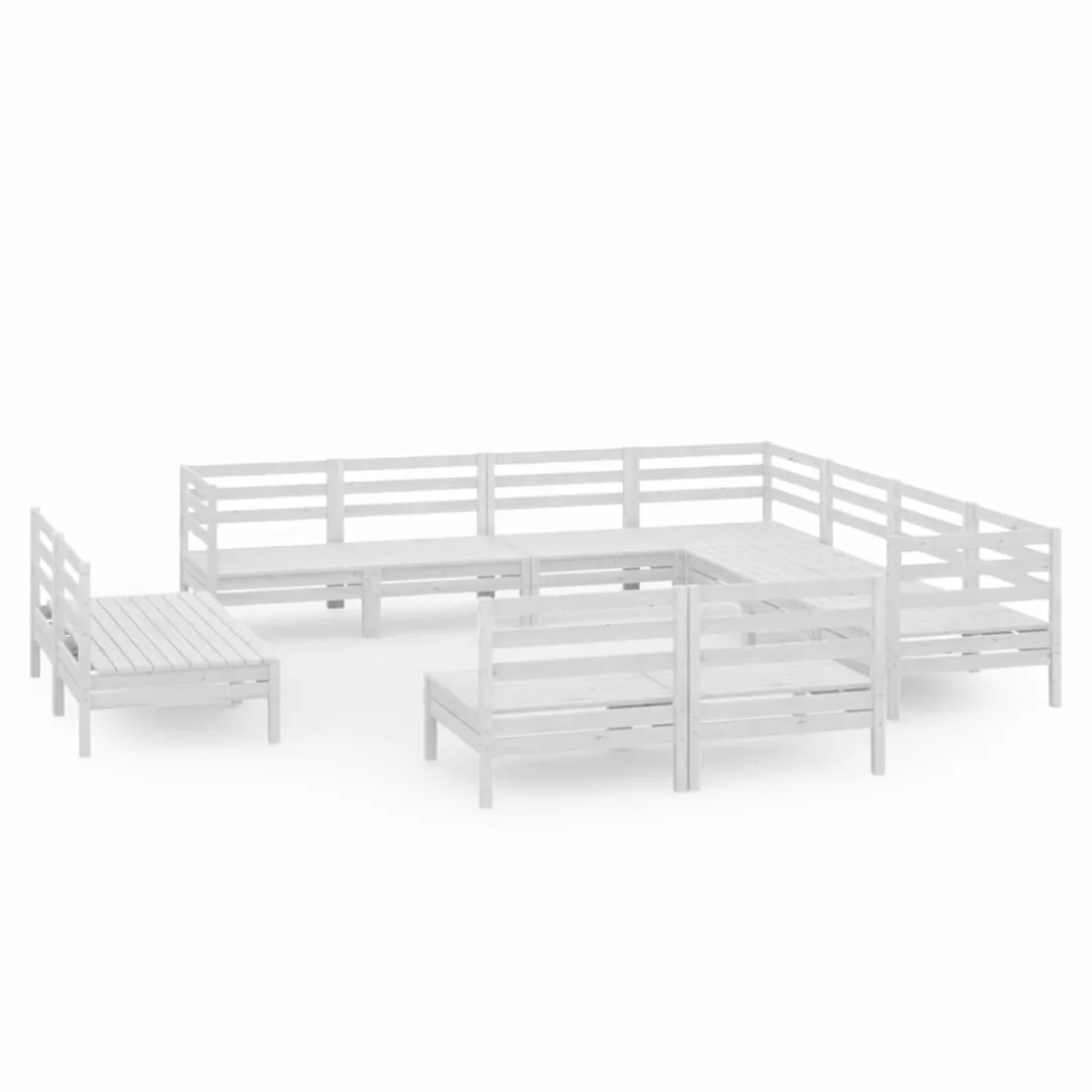 11-tlg. Garten-lounge-set Massivholz Kiefer Weiß günstig online kaufen