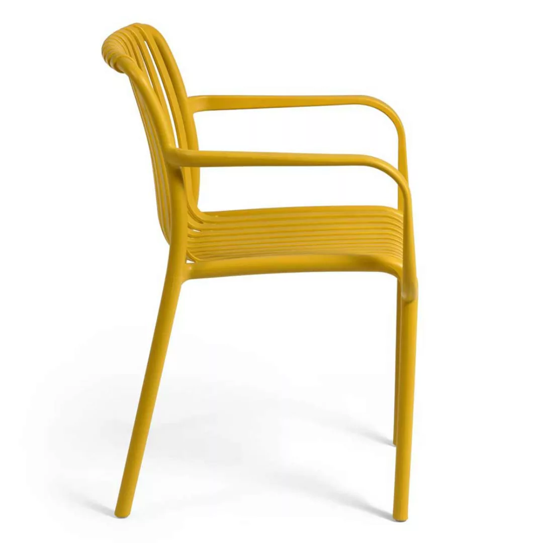 Stapelstühle aus gelbem Kunststoff modernem Design (4er Set) günstig online kaufen