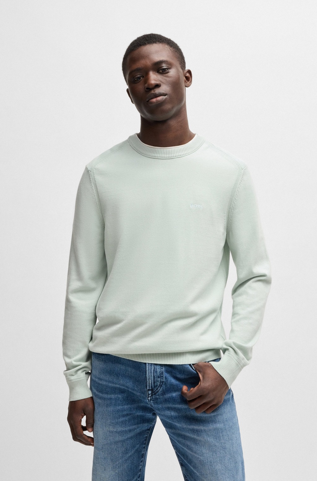 BOSS ORANGE Strickpullover "Asac", mit Logostickerei auf der Brust günstig online kaufen