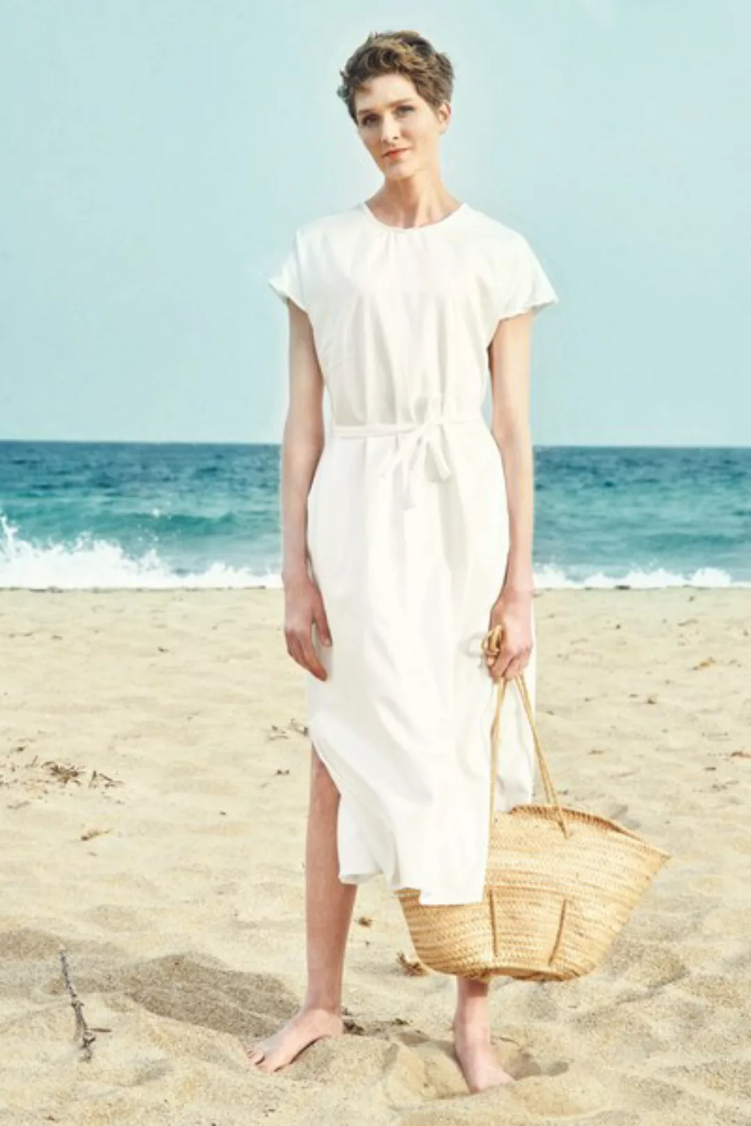 Dress Nina White - Damenkleid Aus Bio-baumwolle günstig online kaufen