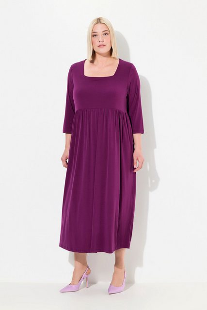 Ulla Popken Maxikleid Jerseykleid A-Linie Farbe Carree-Ausschnitt günstig online kaufen