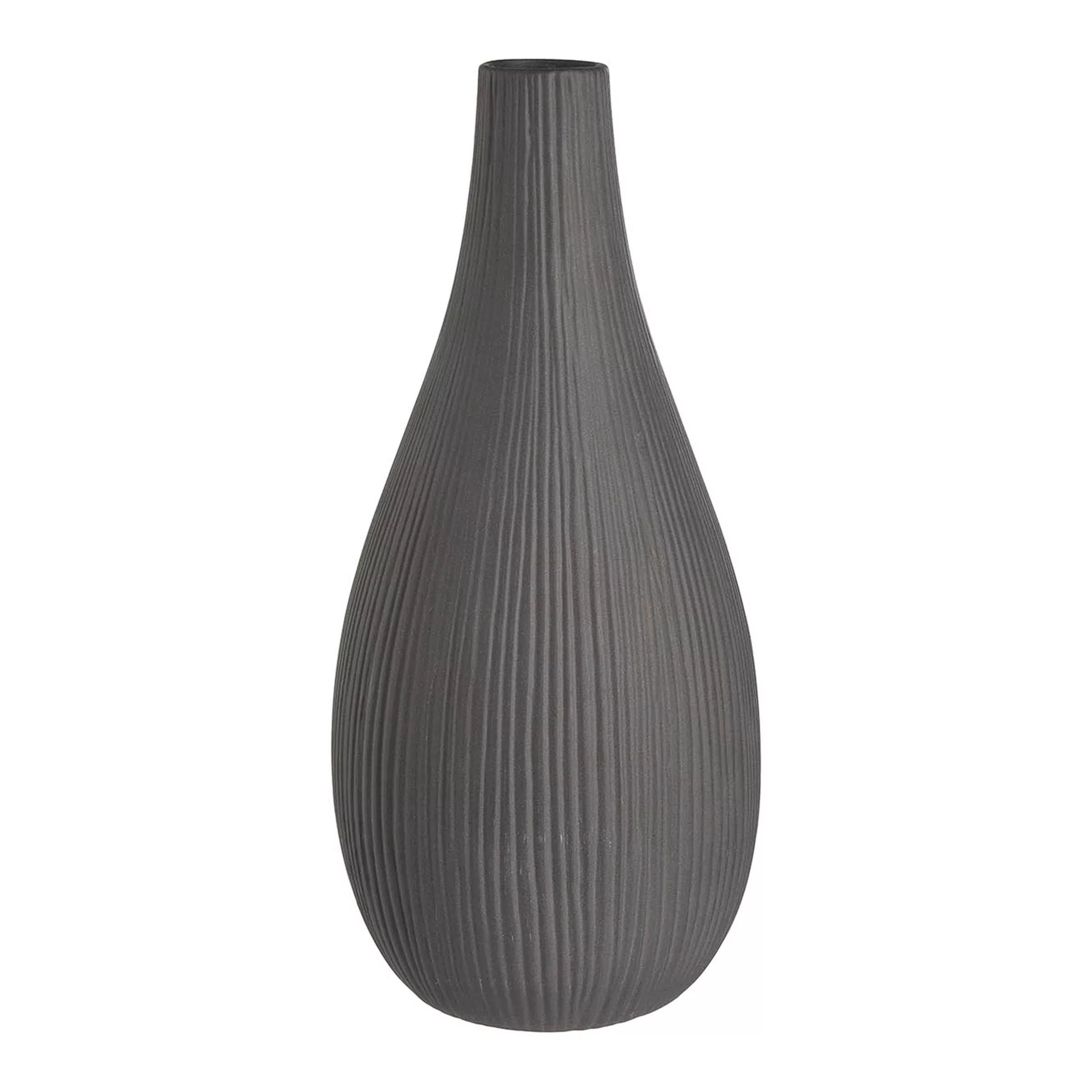 Vase RILLS ca.D14cmxH29cm, grau günstig online kaufen