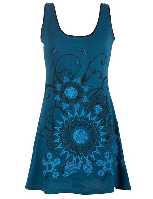 Vishes Sommerkleid Ärmelloses Blumenkleid mit weitem Ausschnitt Hippie, Eth günstig online kaufen