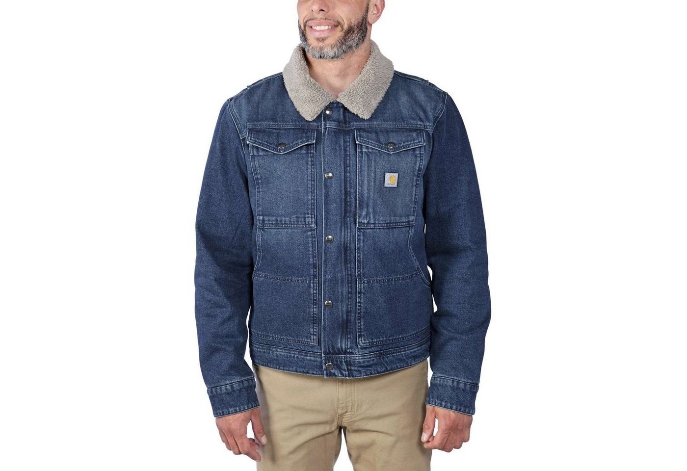 Carhartt Sommerjacke Carhartt Herren Übergangsjacke Relaxed Fit Denim Sherp günstig online kaufen