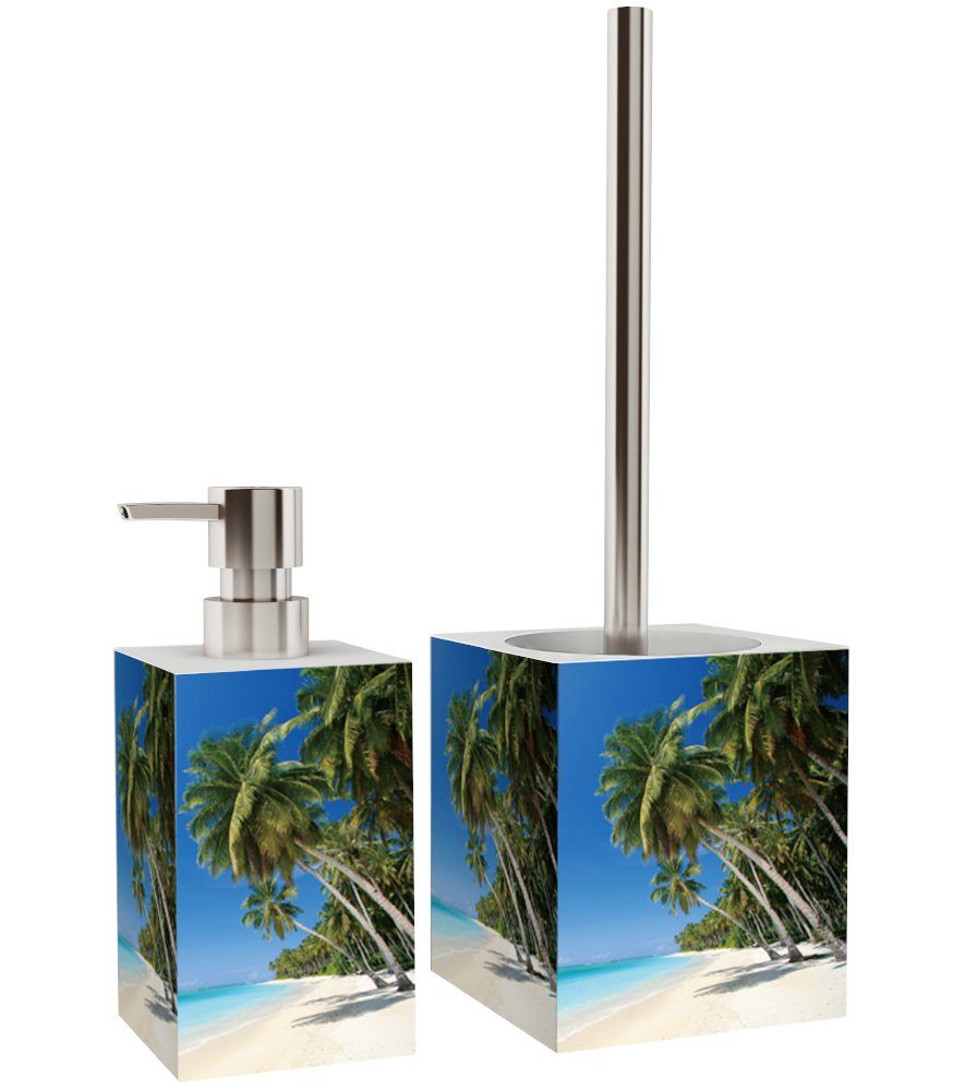 Sanilo Badezimmer Set, Seifenspender und WC Bürste Karibik günstig online kaufen