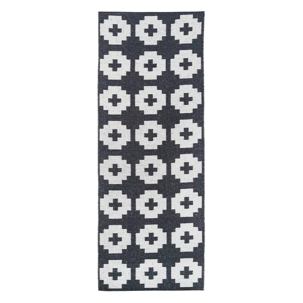 Flower Teppich beluga (schwarz) 70 x 200cm günstig online kaufen