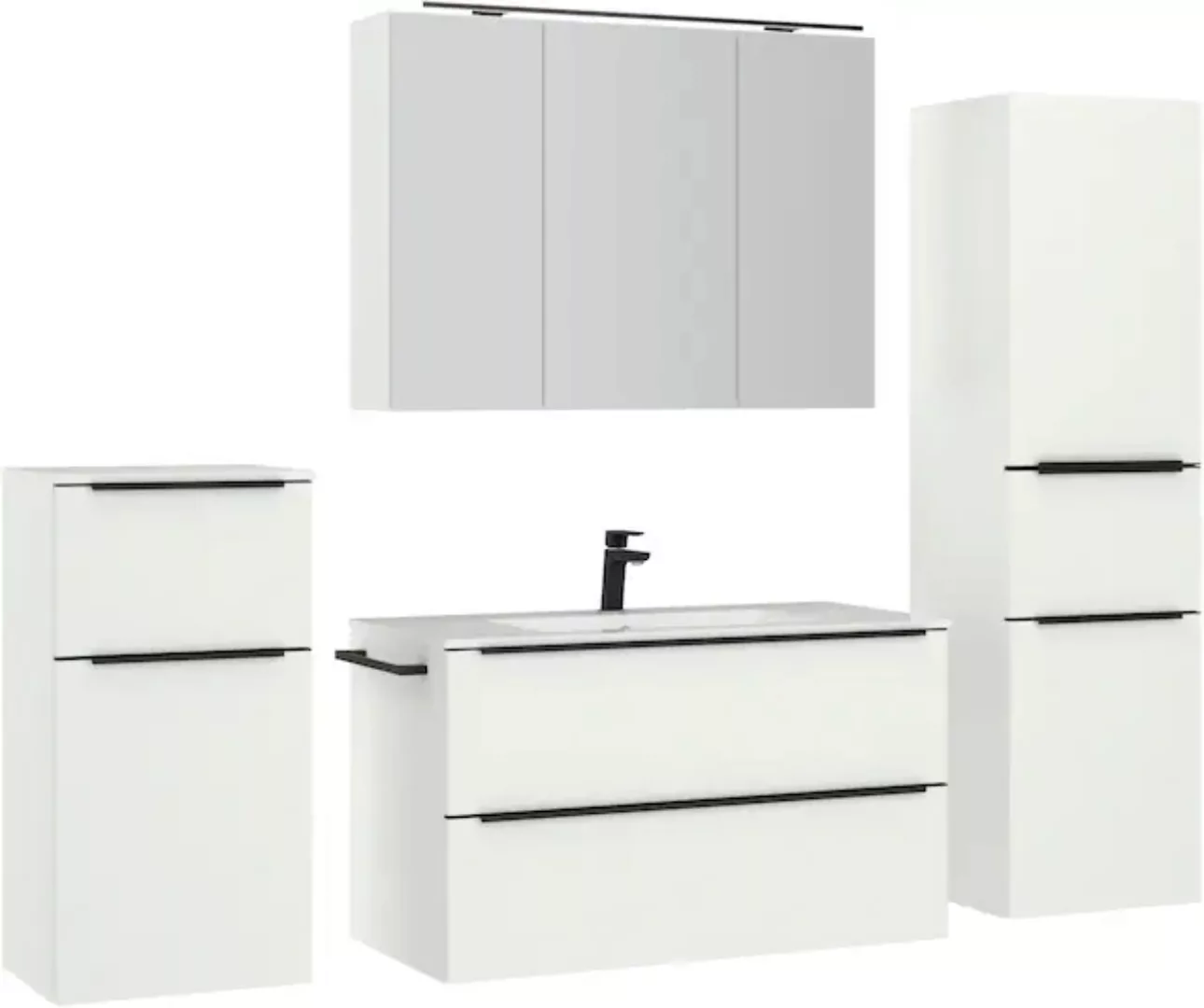 nobilia® Badmöbel-Set »Levere«, (4 St., vormontiert, mit Soft-Close), inkl. günstig online kaufen