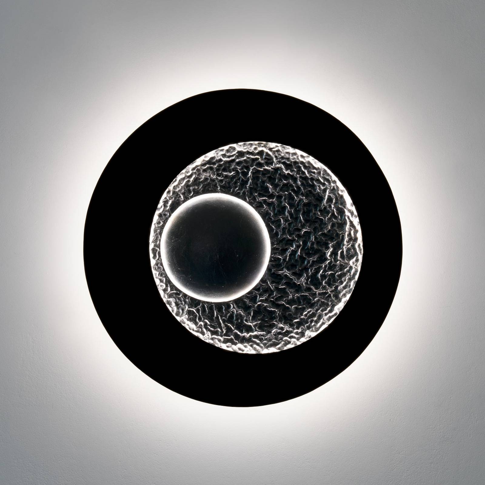 LED-Wandleuchte Urano, braun-schwarz/silber, Ø 60 cm, Eisen günstig online kaufen